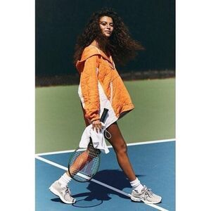 Free People Movement‎ Trapped In Paradise Quilted Hoodie  Pocket Orange S…